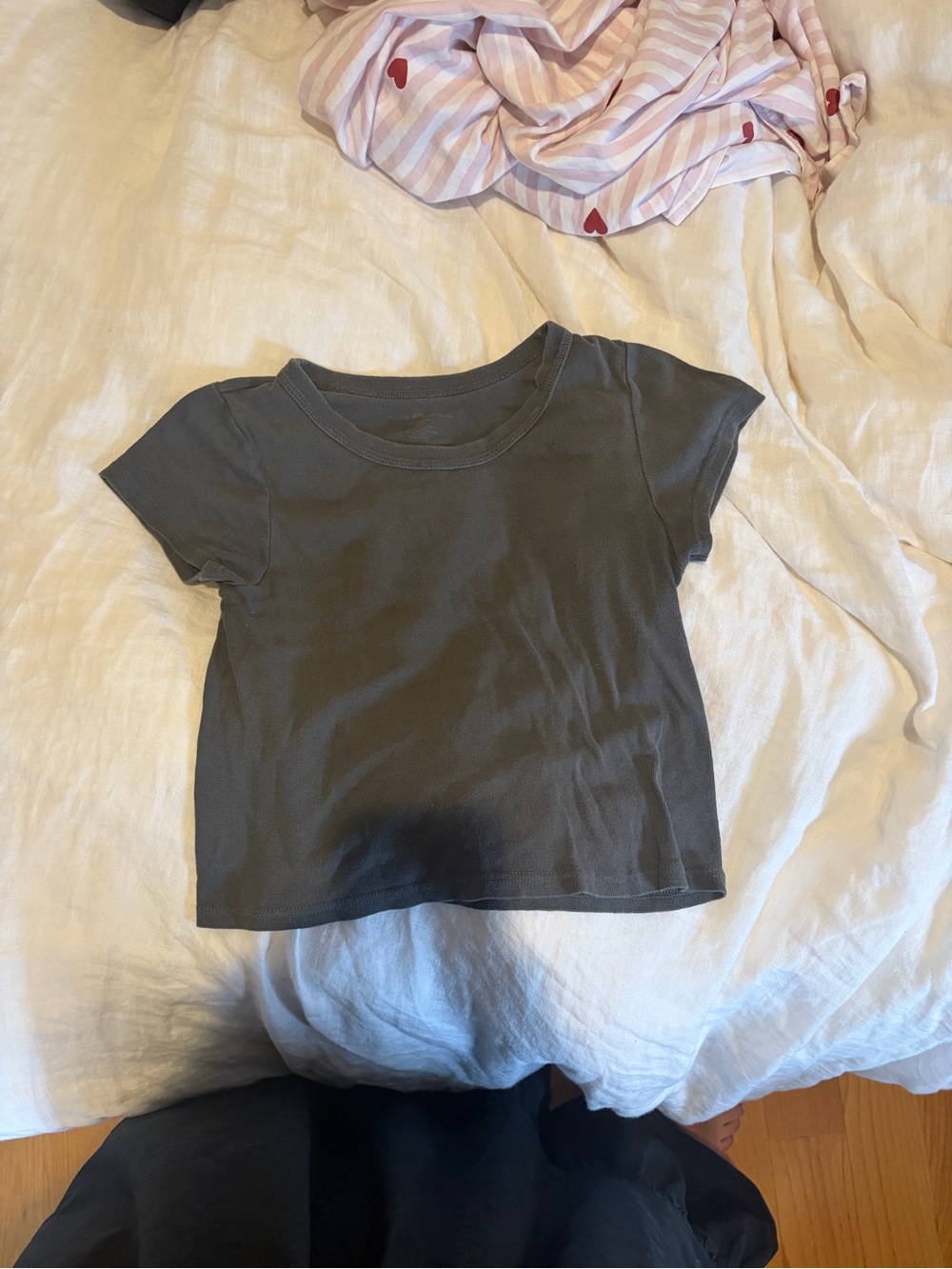 Brandy Melville Charcoal Short Sleeve Crew Tee